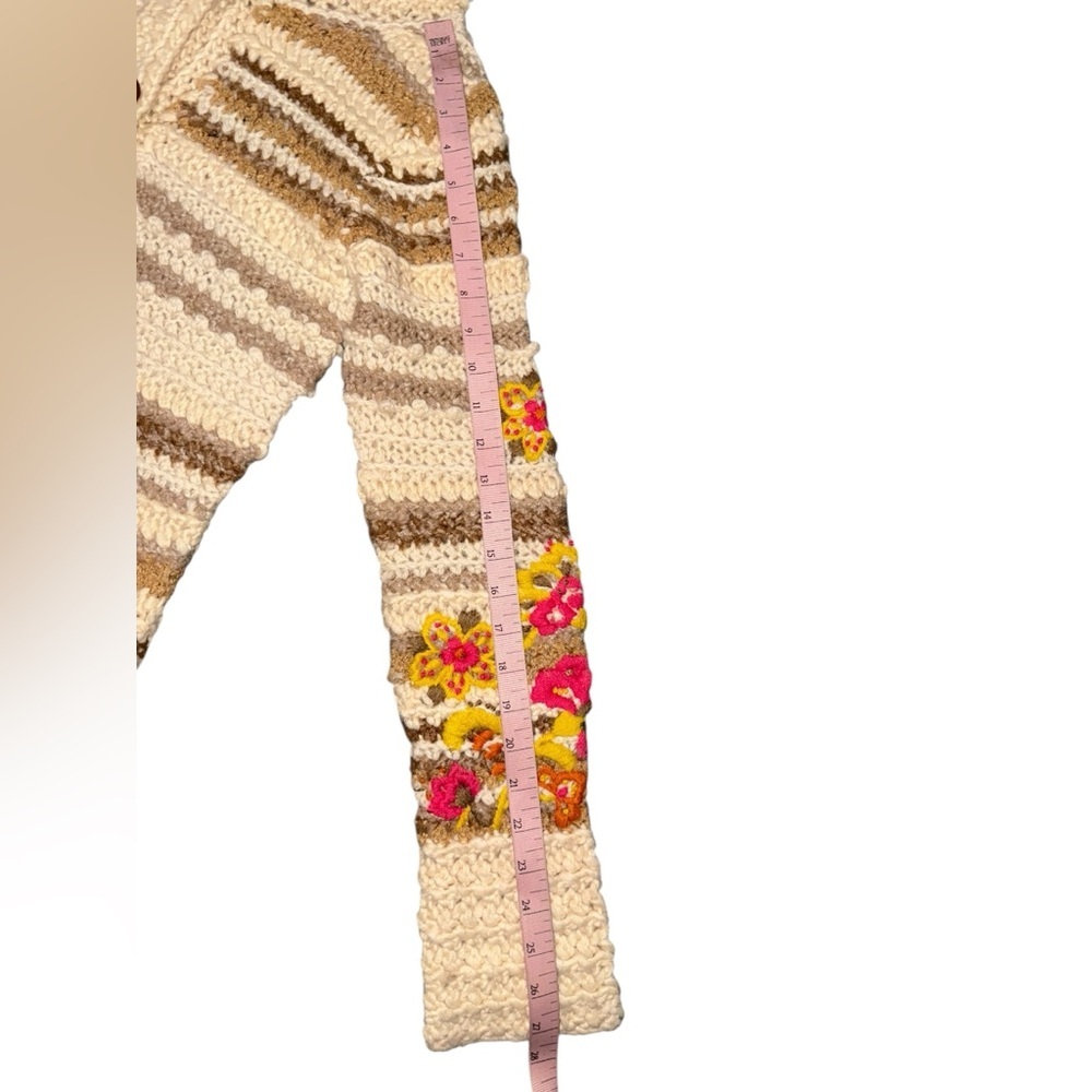 Vintage Anthropologie Y2K Sleeping On Snow Floral Knit Cardigan with Hood Small - Picture 14 of 15